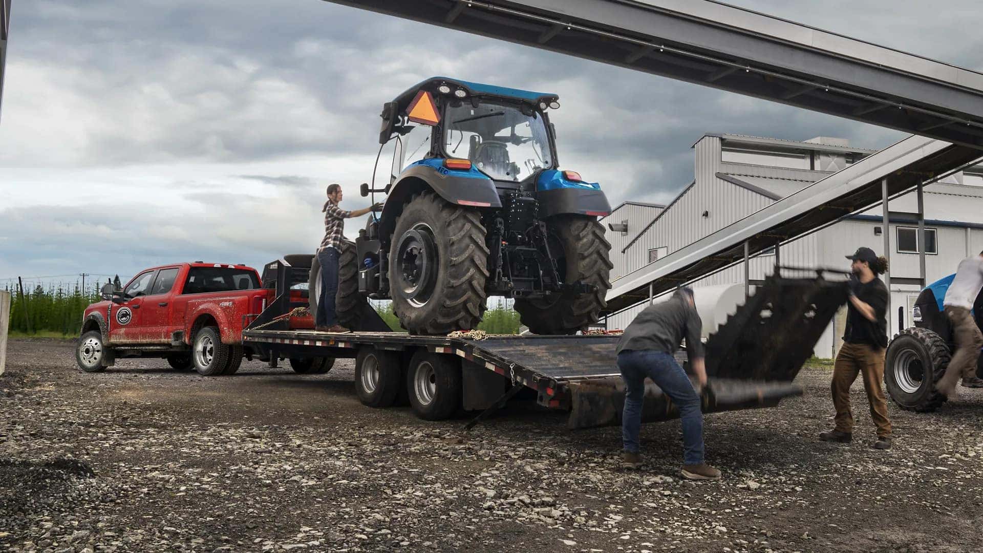 2026 Ford Super Duty with Tractor in Back