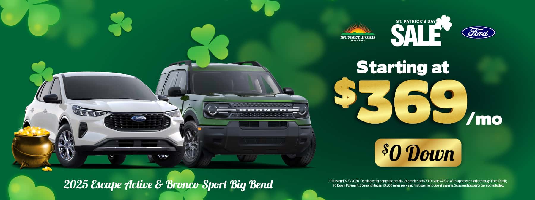 2025 Escape Active and Bronco Sport March offer