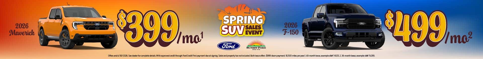 Maverick and F-150 April offers