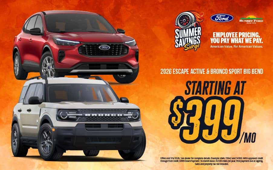 Escape and Bronco Sport June 2026 offer