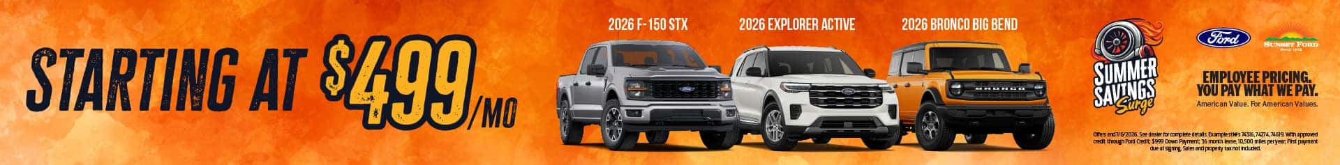 F-150 Explorer Bronco June 2026 offer