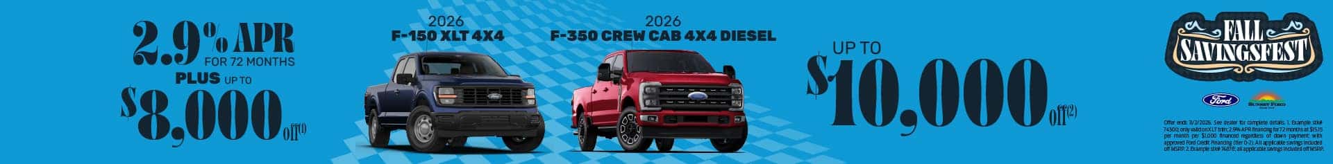 F-150 and F-250 October offers
