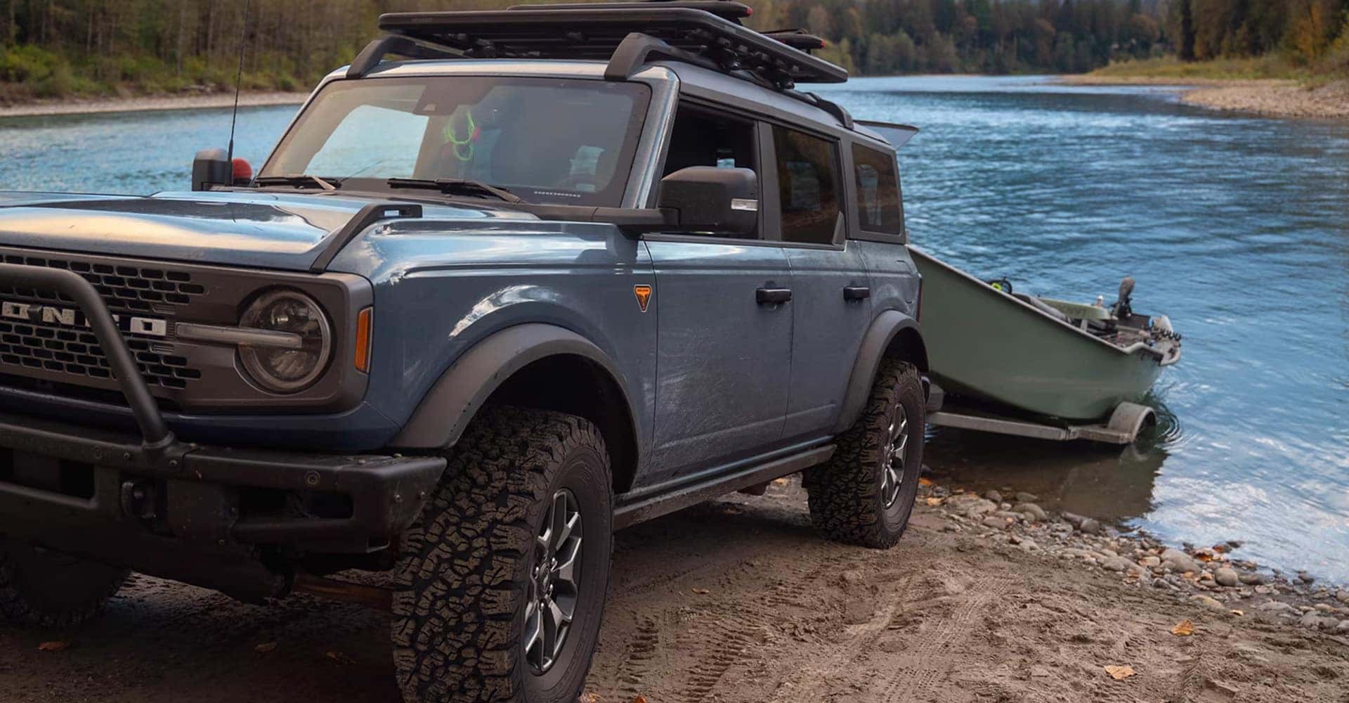 2025 Ford Bronco Towing Boat from water