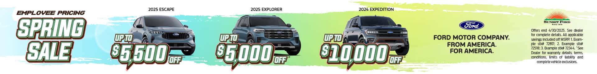 SUV April Special