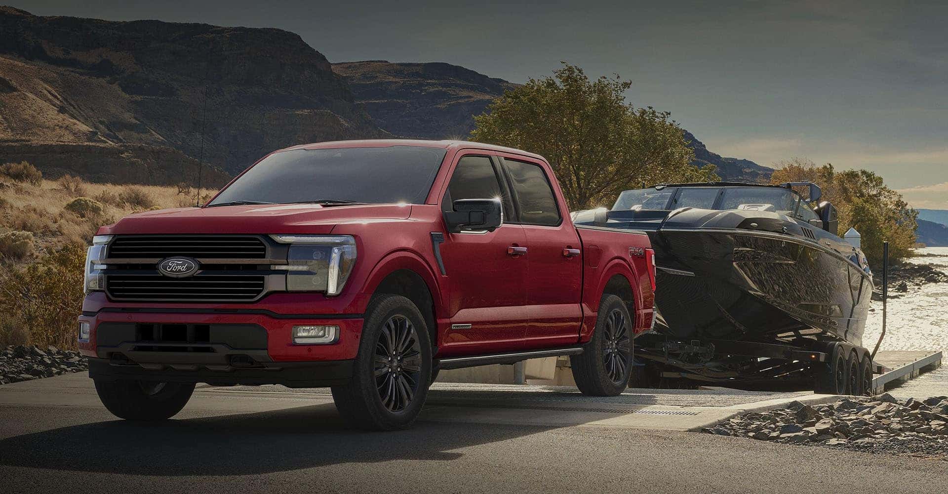 Ford f 150 pulling boat out of water