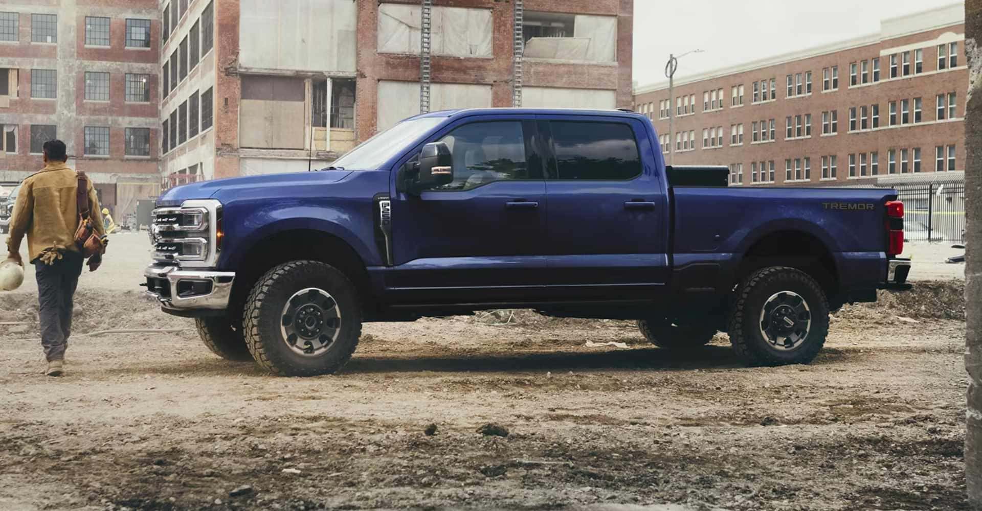 2026 Ford Super Duty truck on construction site