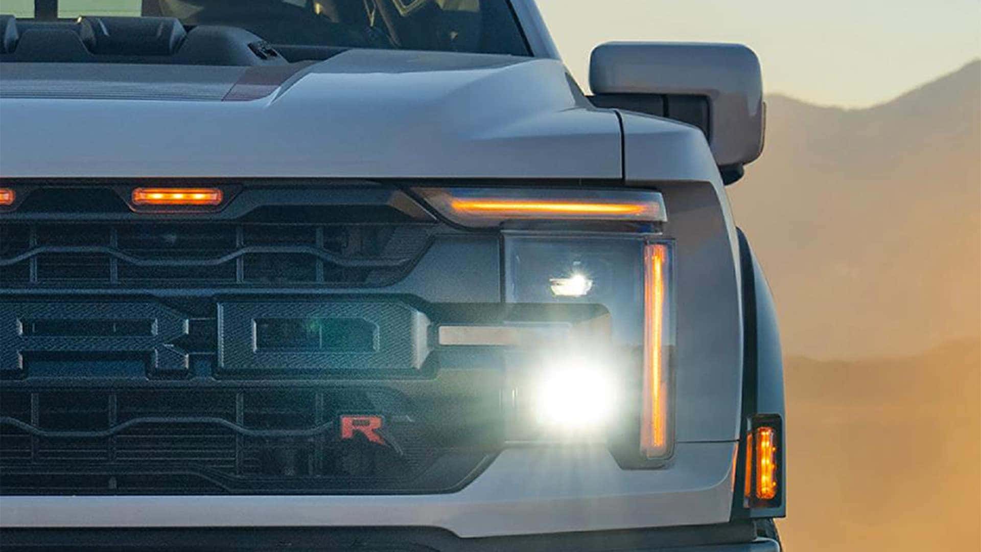Close up of headlights on 2026 Ford F 150