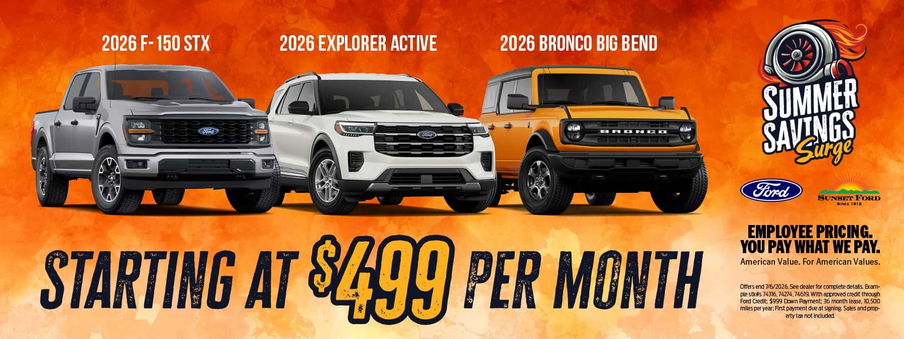 F-150 Explorer Bronco June 2026 offer