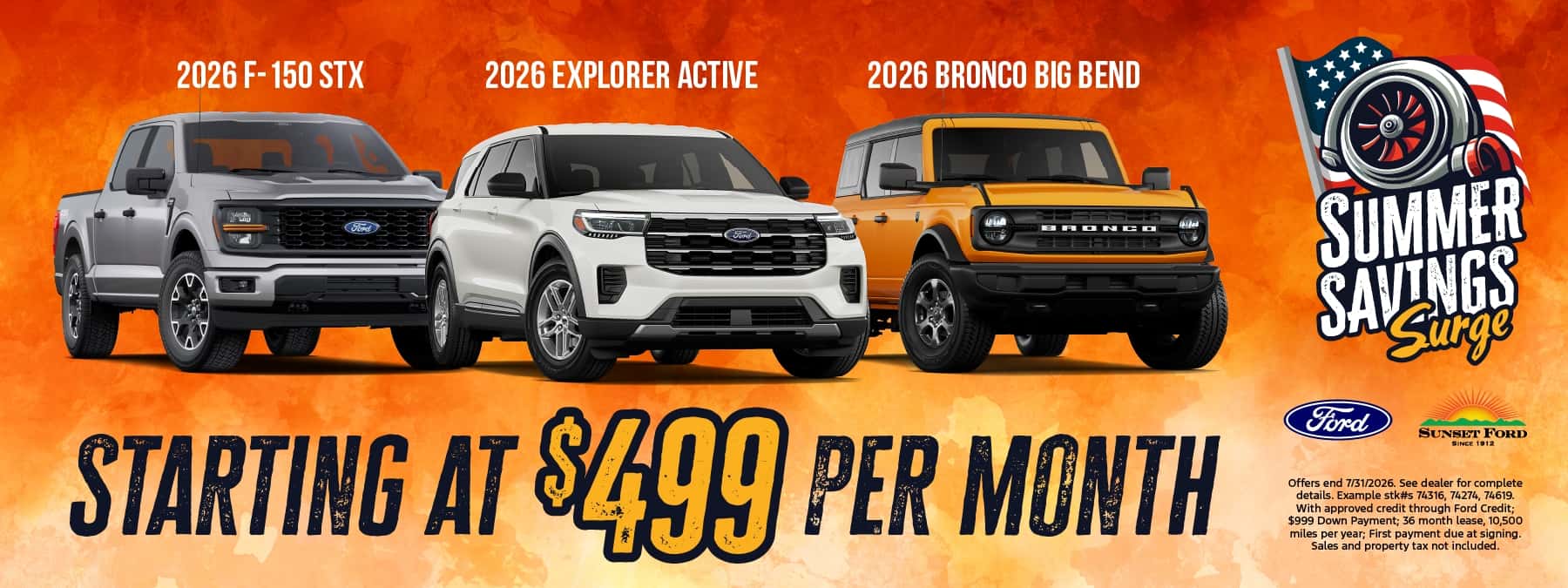 2026 F-150 Explorer Bronco July offer