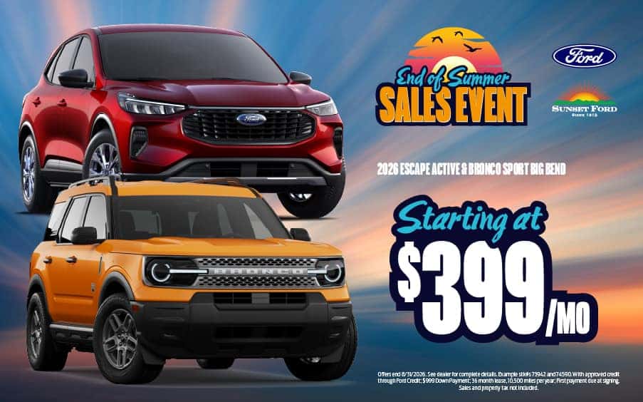 Escape Active and Bronco Sport August lease offer