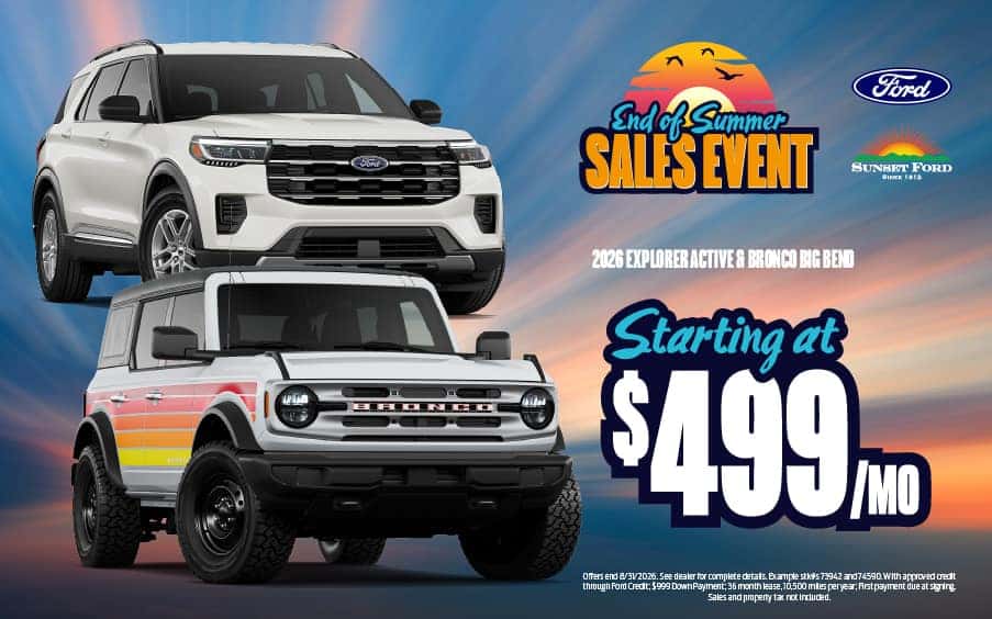 Explorer Active and Bronco Big Bend August lease offer