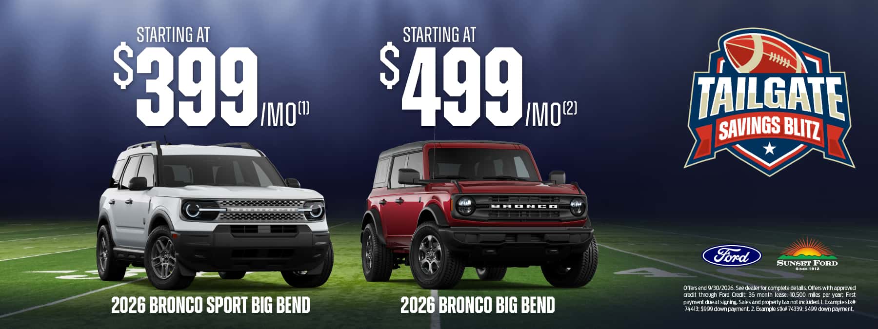 Bronco and Bronco Sport September offers