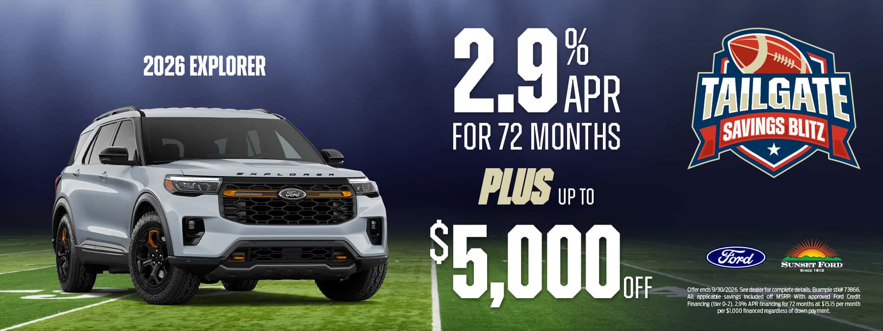 2026 Explorer September offer