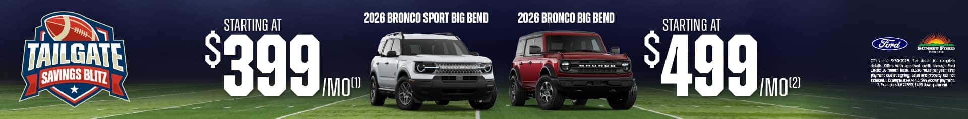 Bronco and Bronco Sport September offers