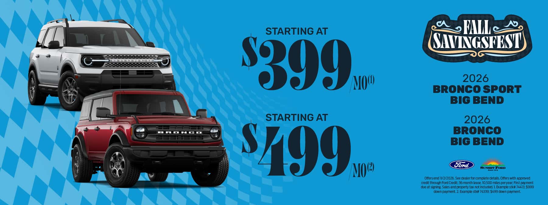 2026 Bronco Sport and Bronco October offers
