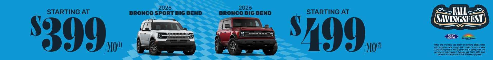 2026 Bronco Sport and Bronco October offers