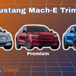 2025 Ford Mustang Mach-E Select, Premium, and GT trims side-by-side comparison”