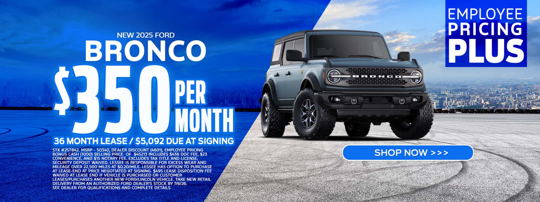 2025 Bronco lease for $350 a month for 36 months