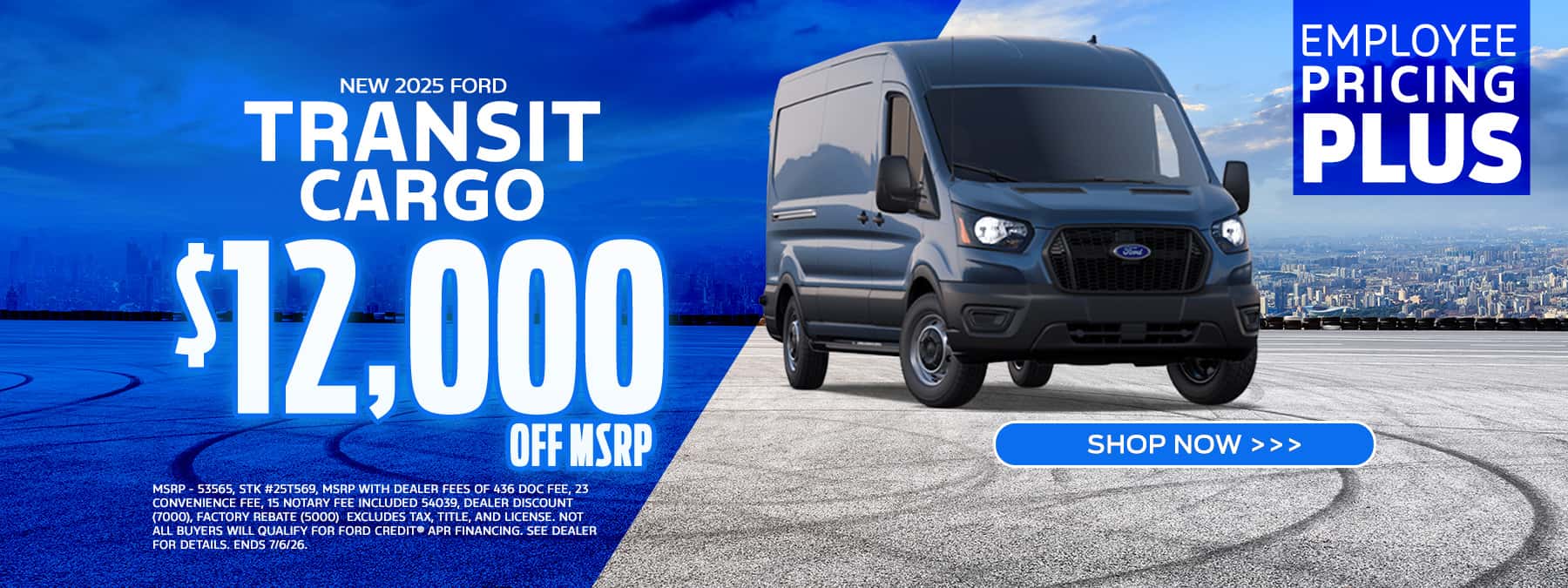 2025 Transit Cargo Van $12000 off MSRP