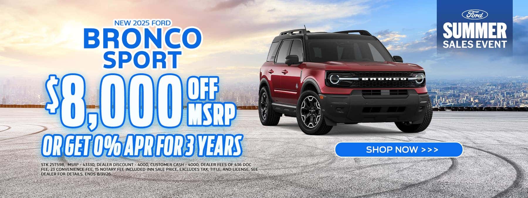 2025 Bronco sport $8000 off MSRP