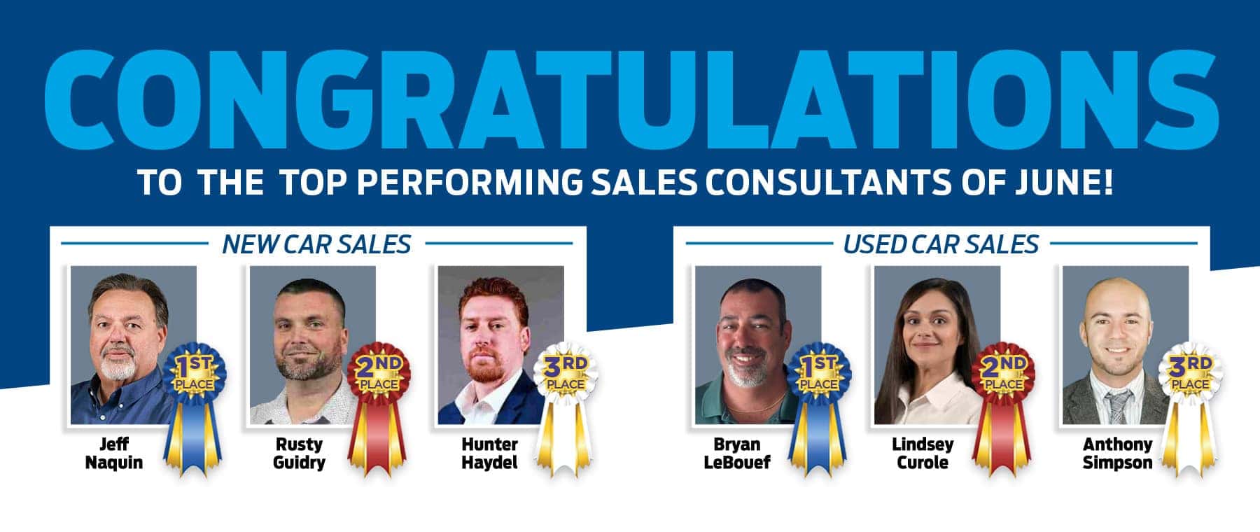Congrats to the Top salespeople of June