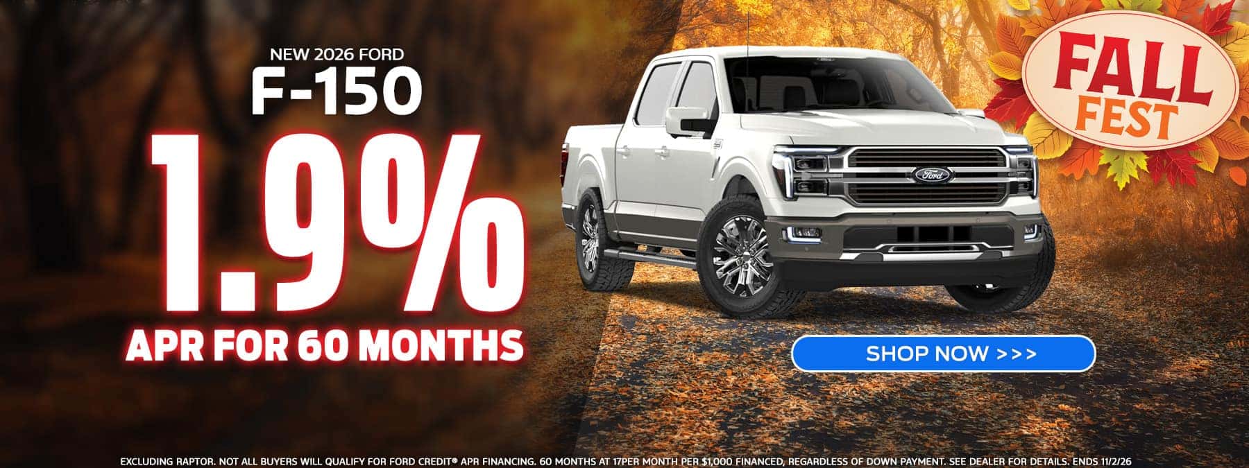 2026 F150 1.9% APR for 60 months