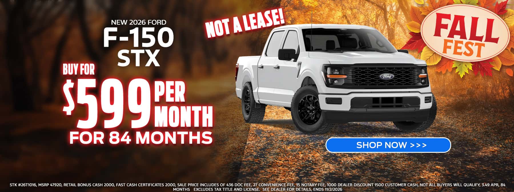 2026 F150 STX $599 a month