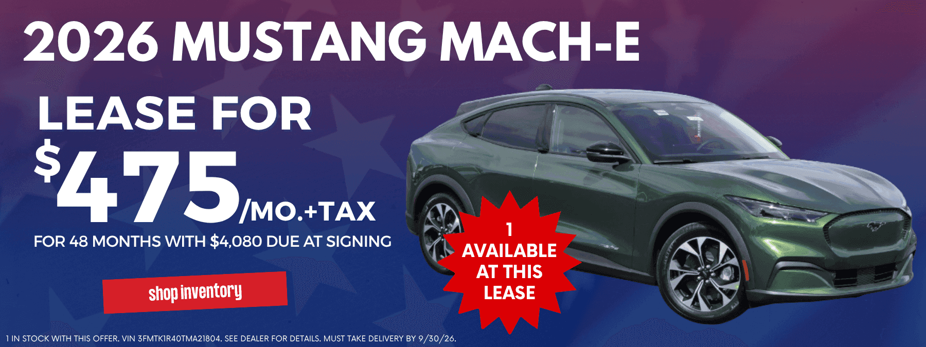 September Mach-E Lease