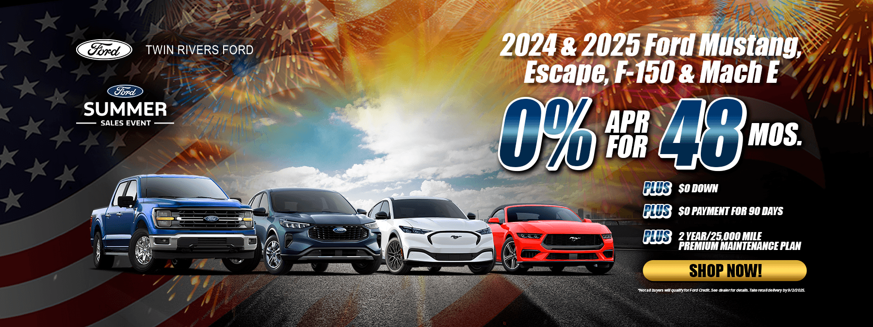 2024 and 2025 Ford F-150 Escape, Mach E, Mustang