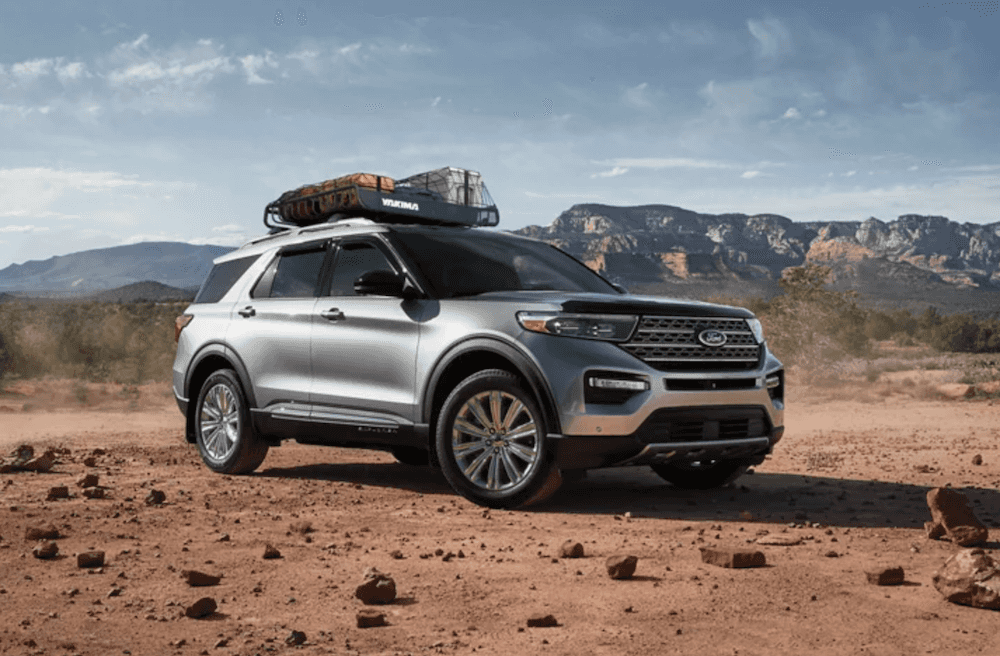 2023 Ford Explorer with loaded roof rack