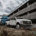 2023 Ford Super Duty towing through mud