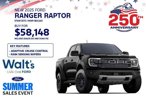 Save on a New 2025 Ford Ranger Raptor