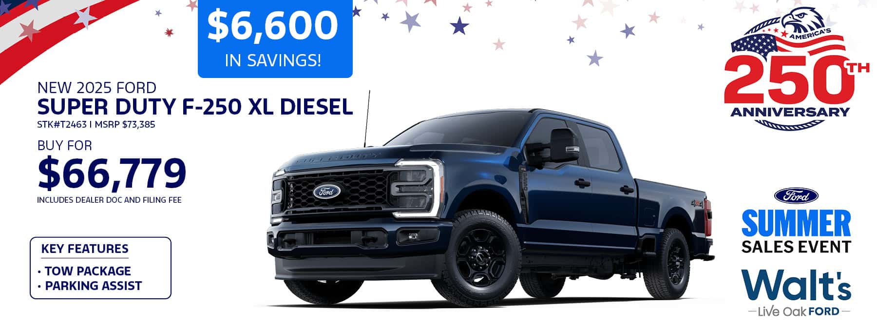 Save on a New 2025 Ford Super Duty F-250 XL Diesel