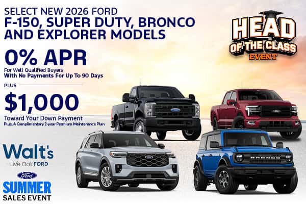 Save Huge on Select New 2026 Ford F-150, Super Duty, Bronco and Explorer Models  
