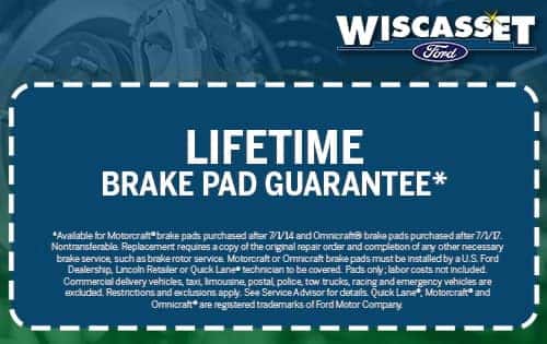 LIFETIME BRAKE PAD GUARANTEE*